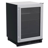 Marvel - 24'' Marvel High Capacity Beverage Center, Stainless Steel, Glass Door, Reversible Door