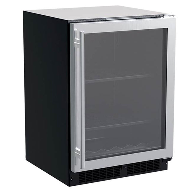 Marvel - 24'' Marvel Beverage Center With Wine Cradle, Stainless, Glass Door, Reversible Door