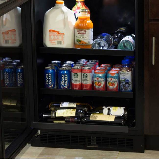 24'' Marvel Beverage Center With Convertible Shelves, Stainless Steel, Glass Door, Reversible Door