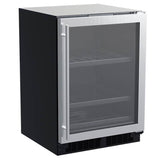 Marvel - 24'' Marvel Beverage Center With Convertible Shelves, Stainless Steel, Glass Door, Reversible Door
