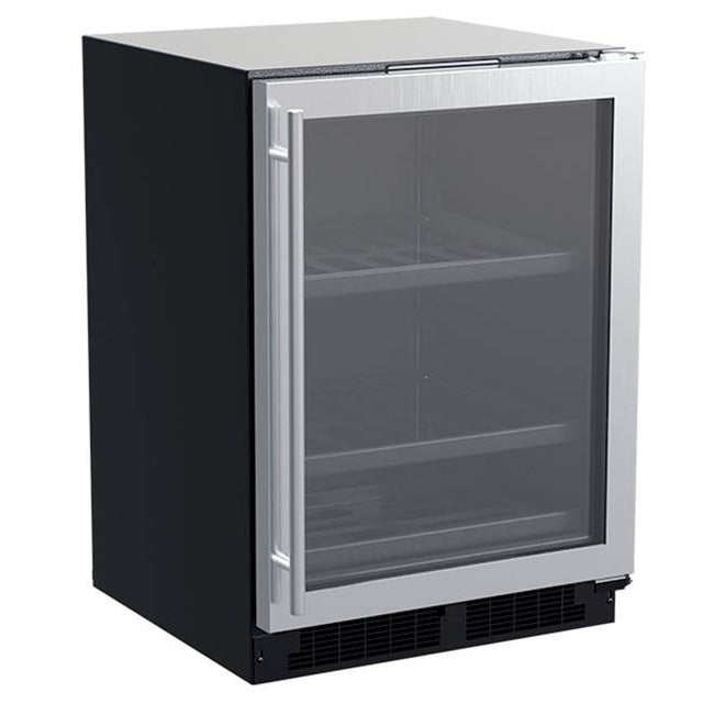 Marvel - 24'' Marvel Beverage Center With Convertible Shelves, Stainless Steel, Glass Door, Reversible Door