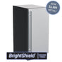 Marvel - 15'' Clear Ice Machine, BrightShield, Pump, Stainless Steel, Solid Door, Reversible Door