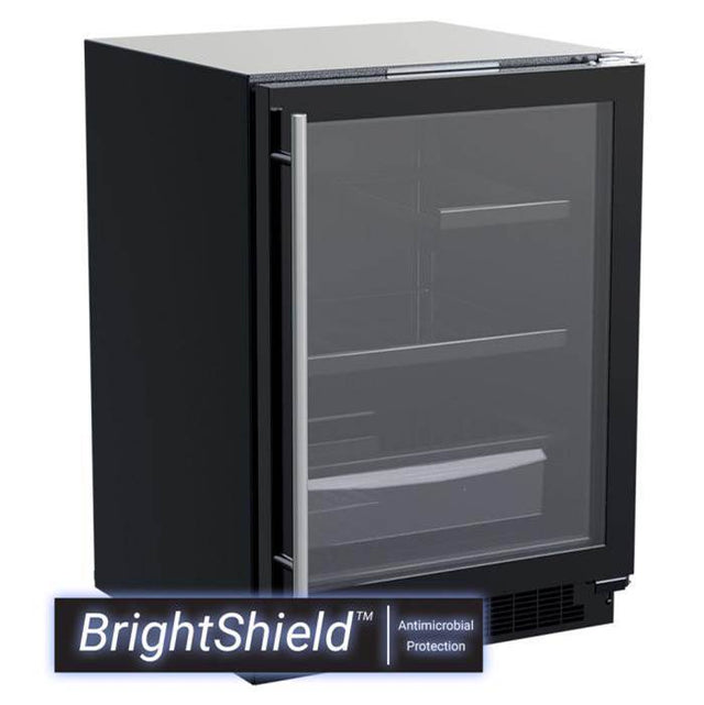 Marvel - 24'' Refrigerator, BrightShield, Black Solid Door, Reversible Door - Black