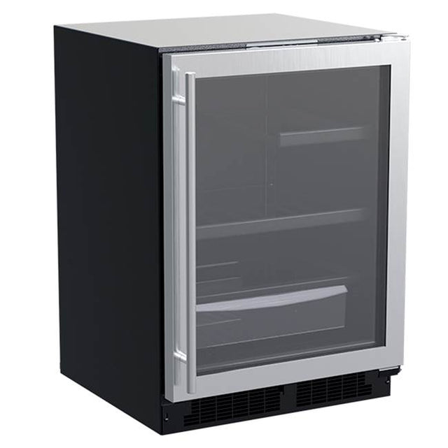 Marvel - 24'' Marvel Refrigerator With Convertible Shelves And Maxstore Bin, Stainless Steel, Glass Door, Reversible Door
