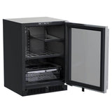 24'' Refrigerator, BrightShield, Stainless Steel, Glass Door, Reversible Door