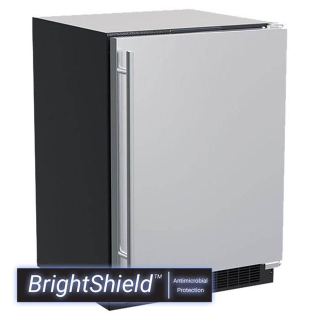 Marvel - 24'' Refrigerator, BrightShield, Stainless Steel, Solid Door, Reversible Door - Stainless Steel