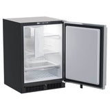24'' Marvel Refrigerator Freezer With Crescent Ice Maker, Stainless Steel, Solid Door, Reversible Door