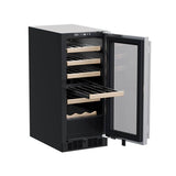 15'' Marvel Wine Refrigerator, Stainless Steel, Glass Door, Reversible Door