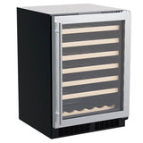Marvel - 24'' Marvel Single Zone Wine Refrigerator, Stainless Steel, Glass Door, Reversible Door