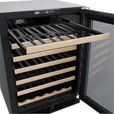 24'' Marvel Single Zone Wine Refrigerator, Stainless Steel, Glass Door, Reversible Door