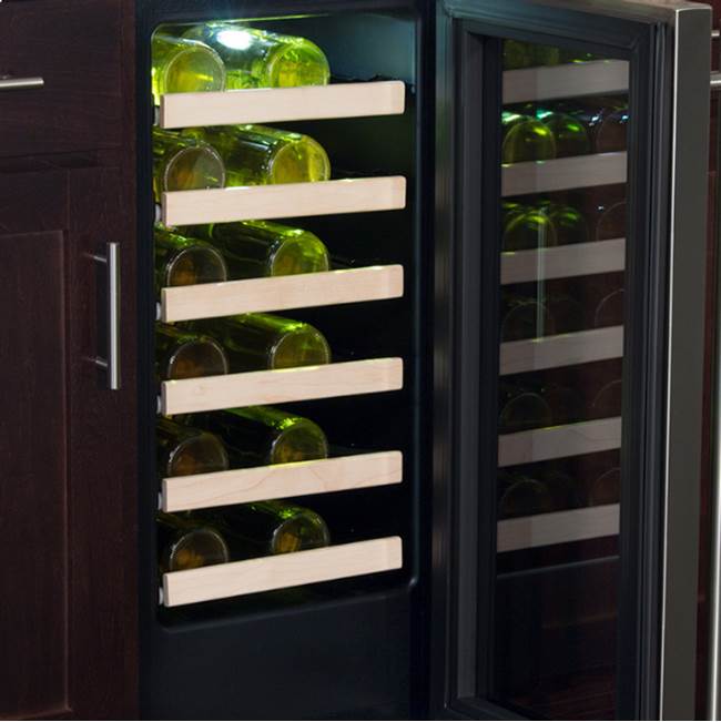 15'' Marvel Wine Refrigerator, Stainless Steel, Glass Door, Reversible Door