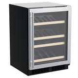 Marvel - 24'' Marvel Gallery High Efficiency Single Zone Wine Refrigerator, Stainless Steel Frame Glass Door, Reversible Door