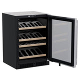 24'' Marvel Gallery High Efficiency Single Zone Wine Refrigerator, Stainless Steel Frame Glass Door, Reversible Door