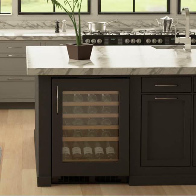 24'' Marvel High Efficiency Single Zone Wine Refrigerator, Panel Ready, Glass Door, Reversible Door