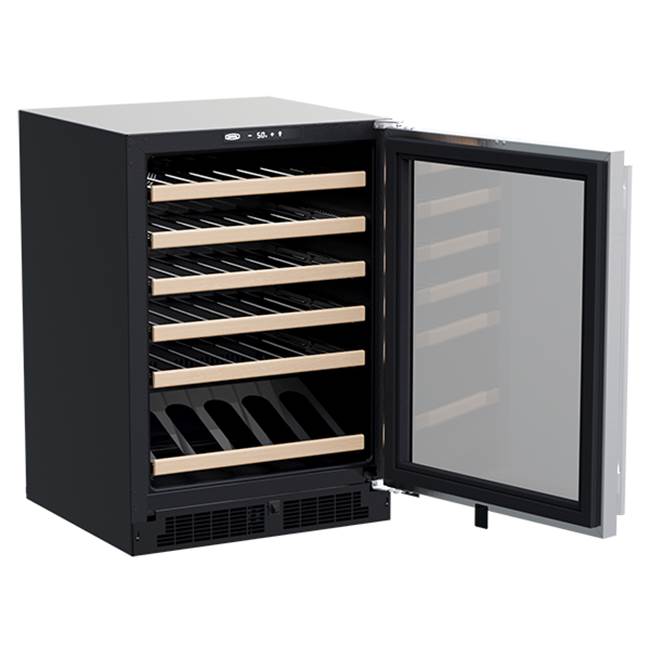 24'' Marvel High Efficiency Single Zone Wine Refrigerator, Stainless Steel, Glass Door, Reversible Door