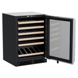 24'' Marvel High Efficiency Single Zone Wine Refrigerator, Stainless Steel, Glass Door, Reversible Door