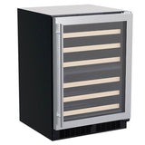 Marvel - 24'' Marvel High Efficiency Dual Zone Single Zone Wine Refrigerator, Stainless Steel, Glass Door, Reversible Door