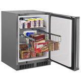 24'' Marvel Outdoor Built-In All Freezer, Solid Stainless Steel Door With Lock, Reversible Hinge