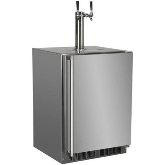Marvel - 24'' Outdoor Dispenser, Twin Beer & Beverage Tap, Stainless Steel Door, Lock, Reversible Door