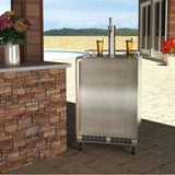 24'' Mobile Outdoor Dispenser, Single Beer & Beverage Tap, Stainless Steel Door, Lock, Reversible Door