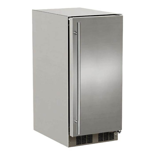 Marvel - 15'' Outdoor Nugget Ice Machine, Pump, Stainless Steel, Solid Door, Reversible Door - Stainless Steel