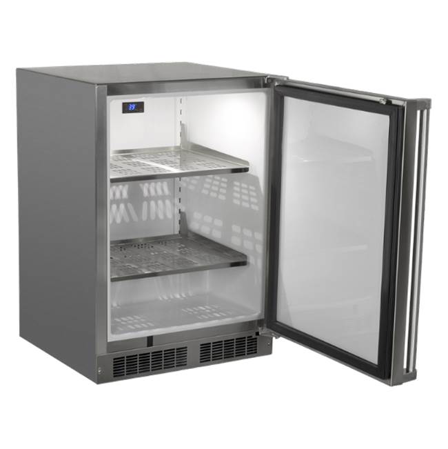 24'' Marvel Outdoor Built-In All Refrigerator, Solid Stainless Steel Door With Lock, Reversible Hinge