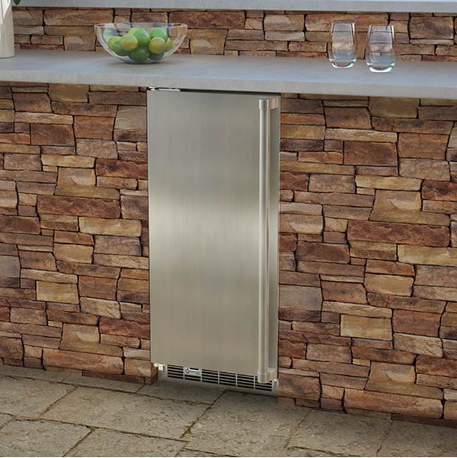 15'' Marvel Outdoor Built-In All Refrigerator, Solid Stainless Steel Door With Lock, Reversible Hinge