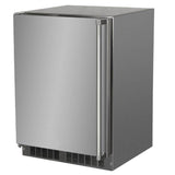 Marvel - 24'' Marvel Outdoor Built-In Refrigerator With Maxstore Bin And Door Storage, Solid Stainless Steel Door With Lock, Left Hinge