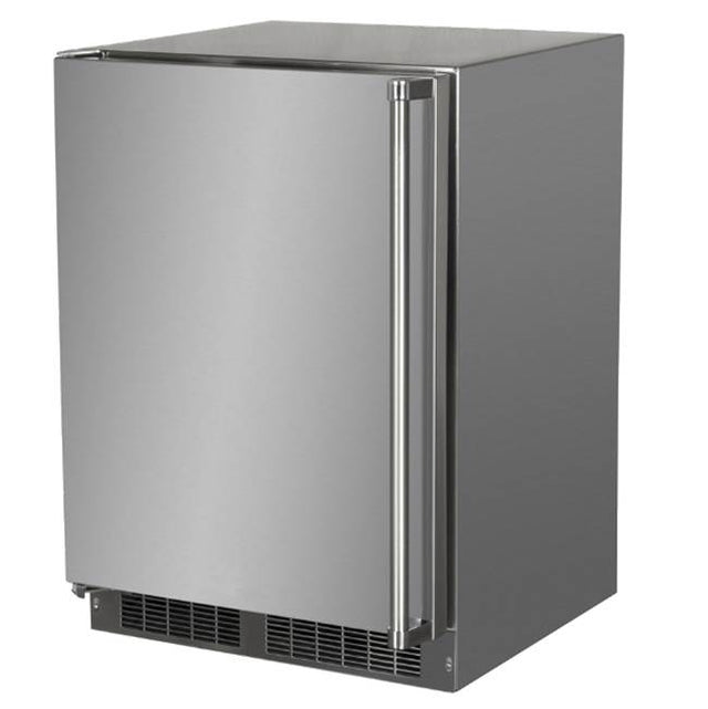 Marvel - 24'' Marvel Outdoor Built-In Refrigerator With Maxstore Bin And Door Storage, Solid Stainless Steel Door With Lock, Left Hinge