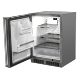 24'' Marvel Outdoor Built-In Refrigerator With Maxstore Bin And Door Storage, Solid Stainless Steel Door With Lock, Left Hinge