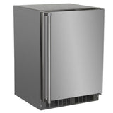Marvel - 24'' Marvel Outdoor Built-In Refrigerator Freezer With Optional Ice Maker, Solid Stainless Steel Door With Lock, Reversible Hinge