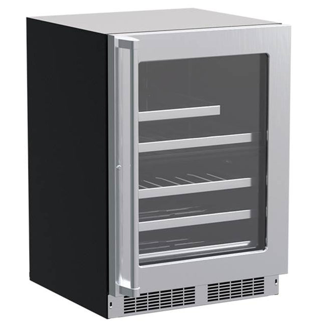 Marvel - 24'' Marvel Professional Dual Zone Wine And Beverage Center, Stainless, Glass Door, Lock, Reversible Door
