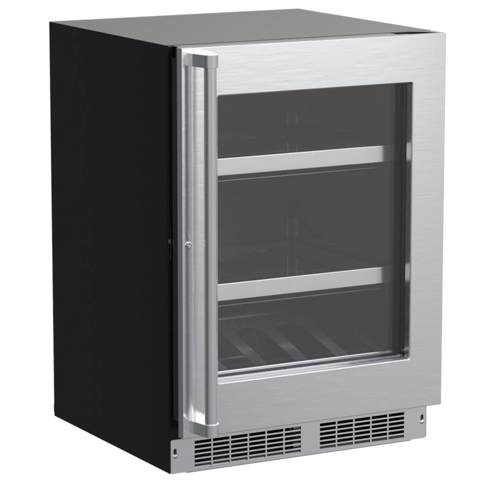 Marvel - 24'' Marvel Professional Beverage Center, Stainless, Glass Door, Lock, Reversible Door