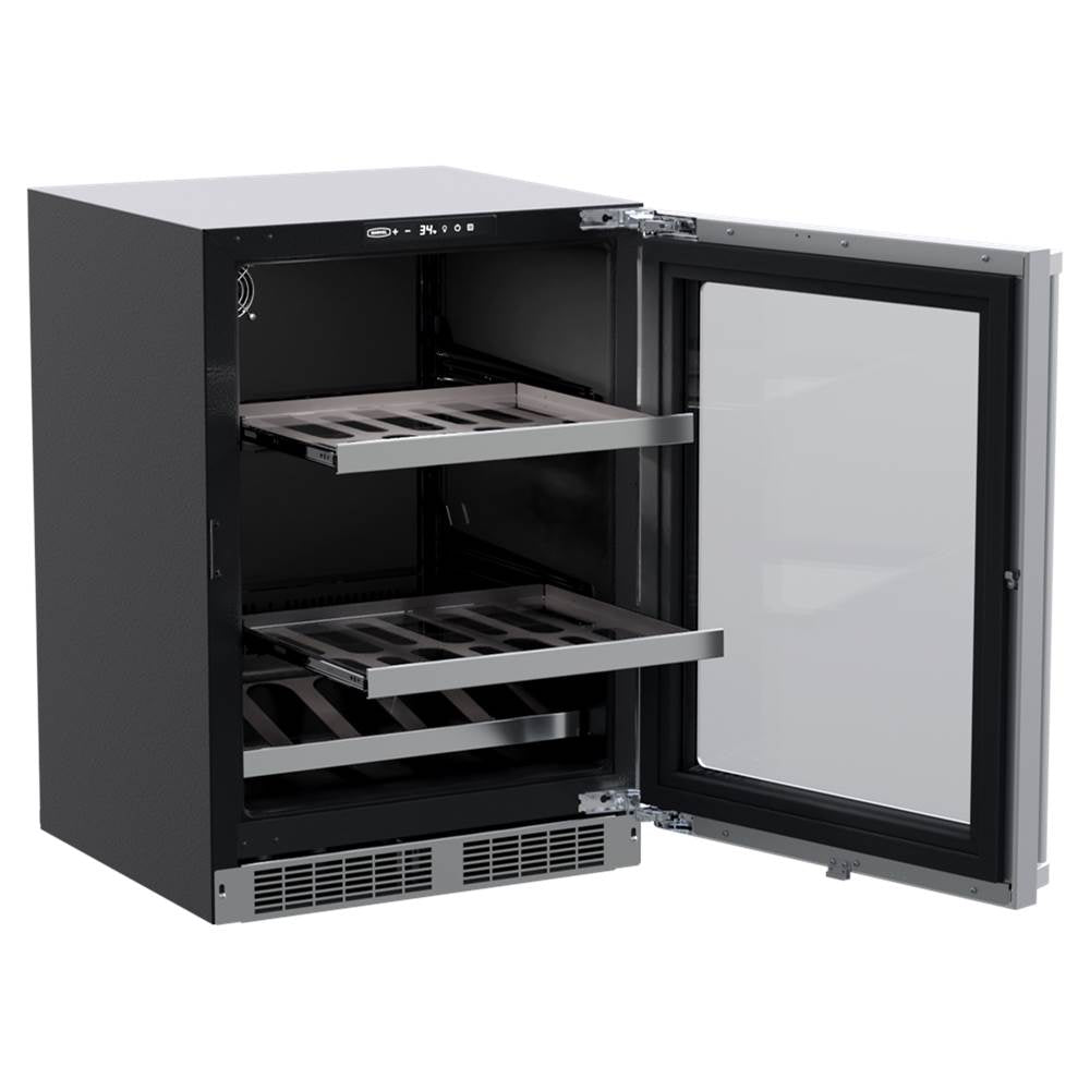 24'' Marvel Professional Beverage Center, Stainless, Glass Door, Lock, Reversible Door