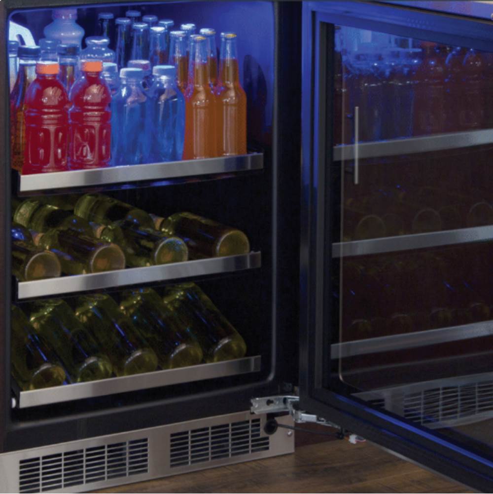 24'' Marvel Professional Beverage Center, Stainless, Glass Door, Lock, Reversible Door