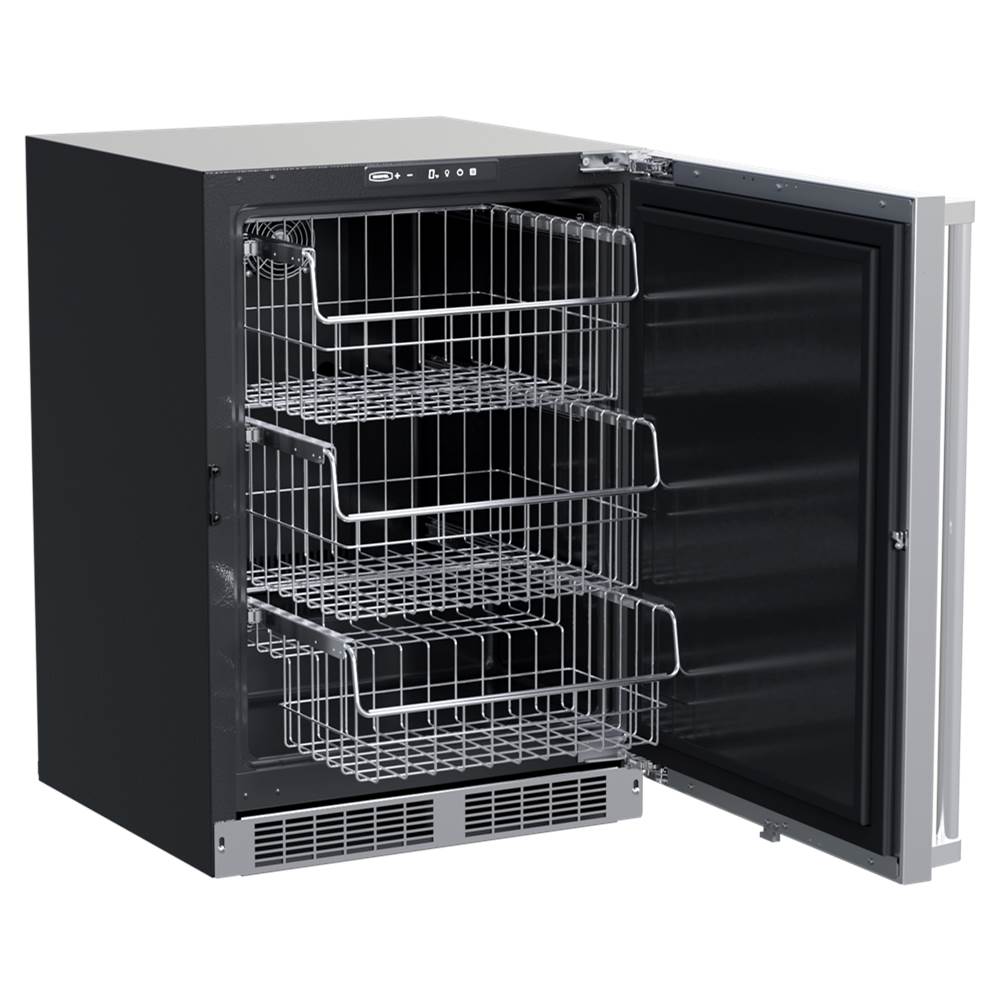 24'' Marvel Professional Freezer, Stainless, Solid Door, Lock, Reversible Door