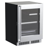 Marvel - 24'' Marvel Professional Refrigerator, Stainless, Glass Door, Lock, Reversible Door