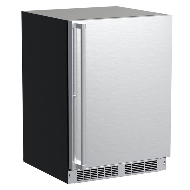 Marvel - 24'' Marvel Professional Refrigerator With Freezer, Stainless, Solid Door, Lock, Reversible Door