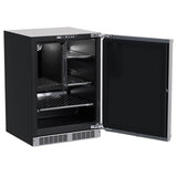 24'' Marvel Professional Refrigerator With Freezer, Stainless, Solid Door, Lock, Reversible Door