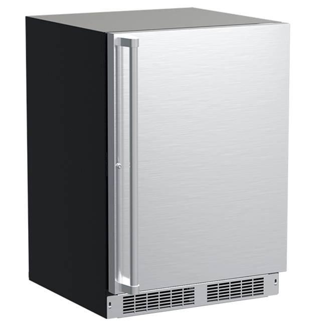 Marvel - 24'' Marvel Professional Refrigerator Freezer With Ice, Stainless, Solid Door, Lock, Reversible Door