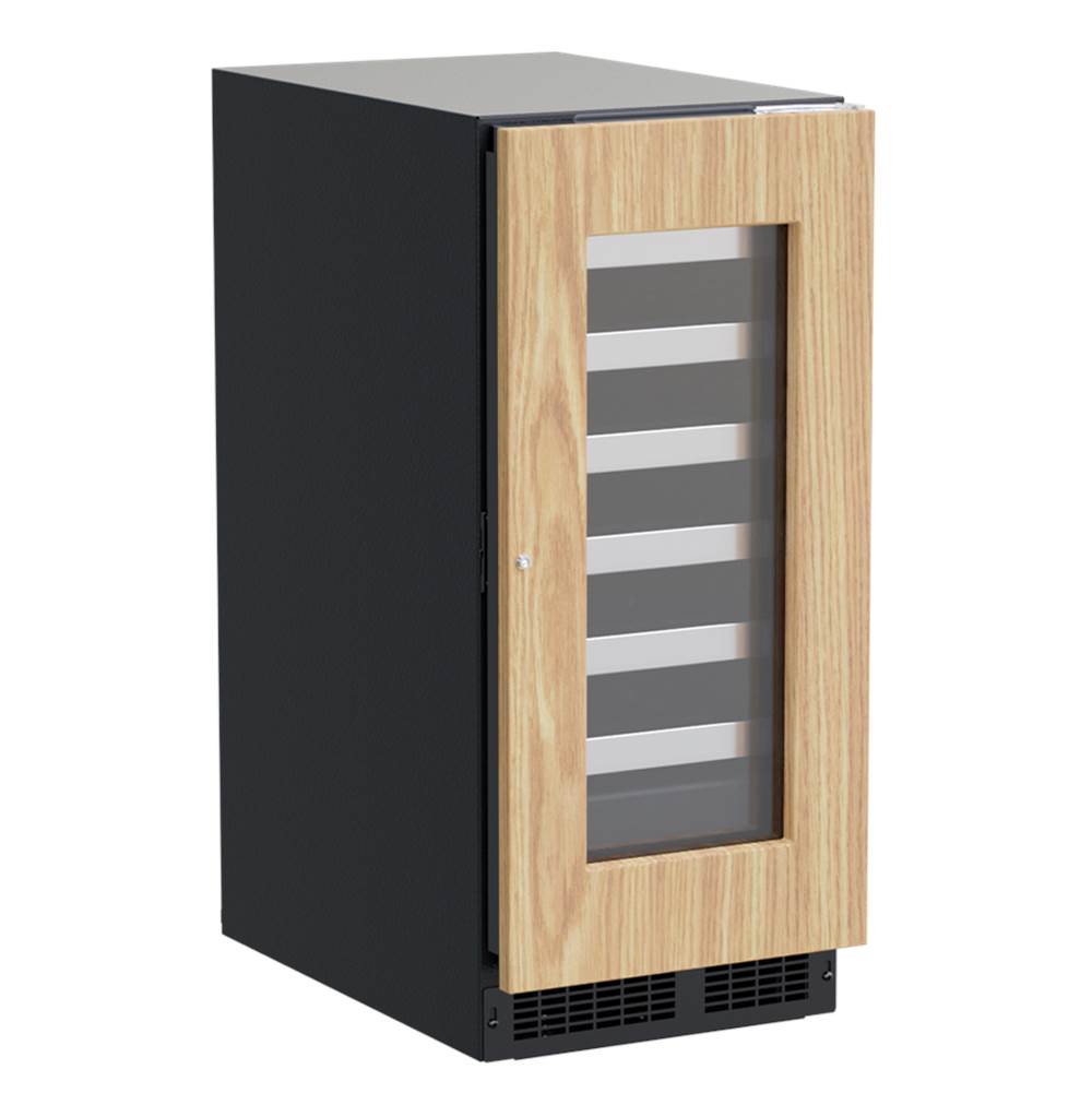 Marvel - 15'' Marvel Professional Single Zone Wine Refrigerator, Panel Ready, Glass Door, Lock, Reversible Door