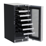 15'' Marvel Professional Single Zone Wine Refrigerator,Stainless, Glass Door, Lock, Reversible Door