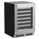 Marvel - 24'' Marvel Professional Single Zone Wine Refrigerator, Stainless, Glass Door, Lock, Reversible Door
