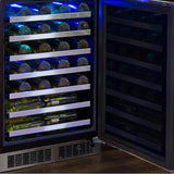 24'' Marvel Professional Single Zone Wine Refrigerator, Stainless, Glass Door, Lock, Reversible Door