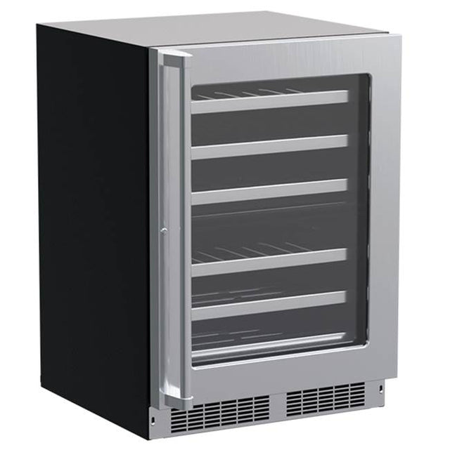 Marvel - 24'' Marvel Professional Dual Zone Wine Refrigerator, Stainless, Glass Door, Lock, Reversible Door