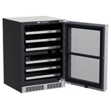 24'' Marvel Professional Dual Zone Wine Refrigerator, Stainless, Glass Door, Lock, Reversible Door