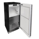 15'' Nugget Ice Machine, Pump, Stainless Steel, Solid Door, Reversible Door