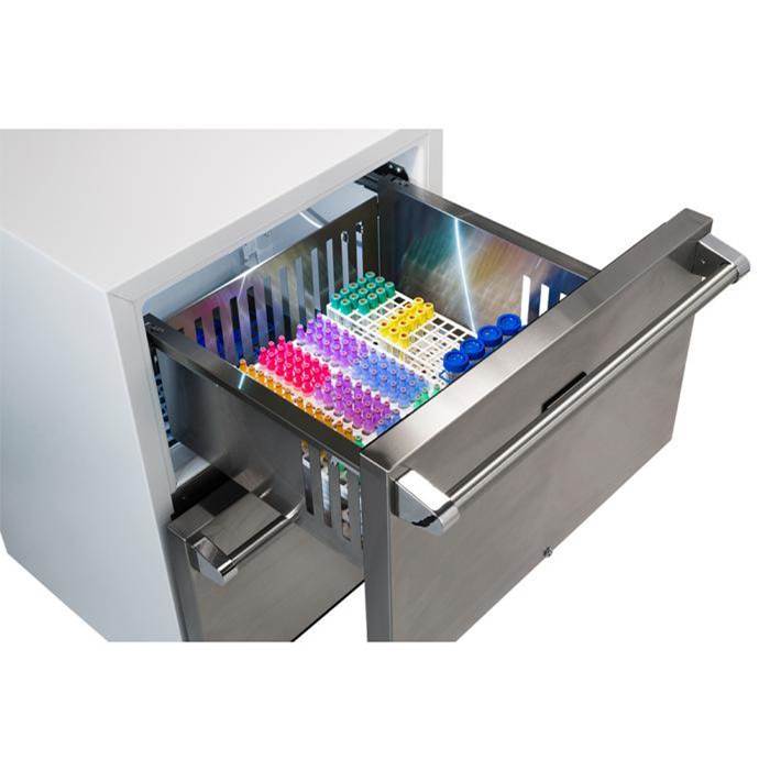 24'' Scientific Refrigerator Drawer, White, Solid Door, Lock, Probe Port, Frost Free