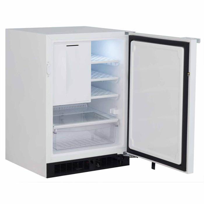 24'' Scientific Refrigerator Freezer, White, Solid Door, Lock, Probe Port, Right Hinge