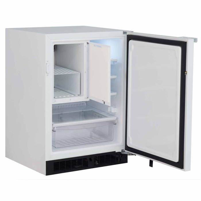 24'' Scientific Refrigerator Freezer, White, Solid Door, Lock, Probe Port, Right Hinge